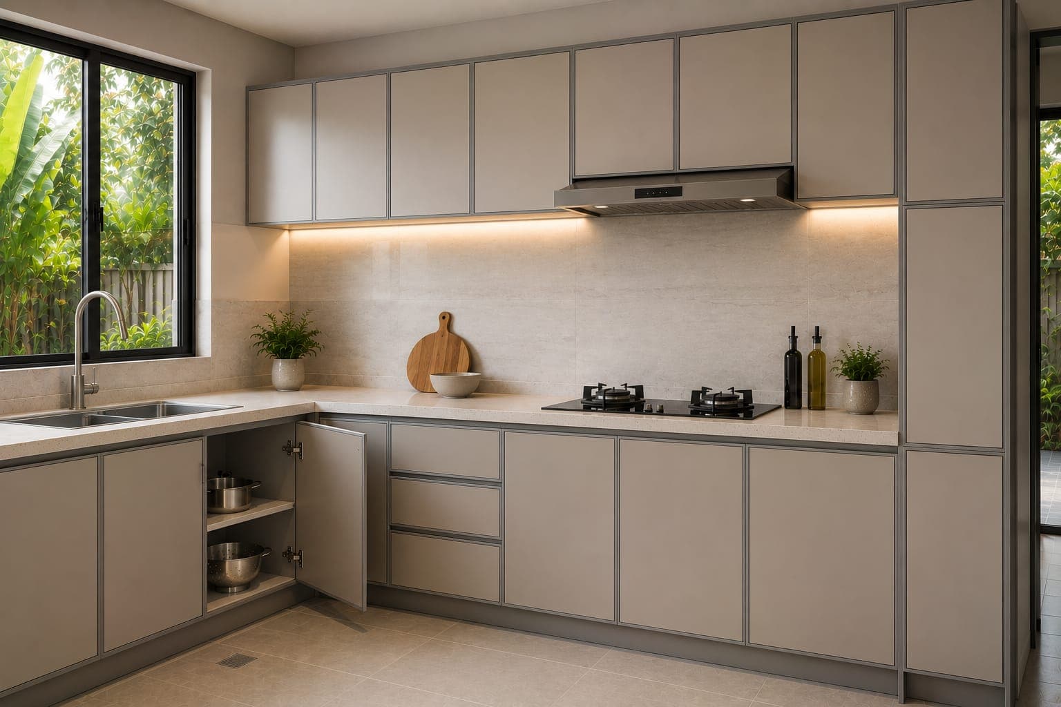 ACP Kitchen — Greige (Grey Frame)