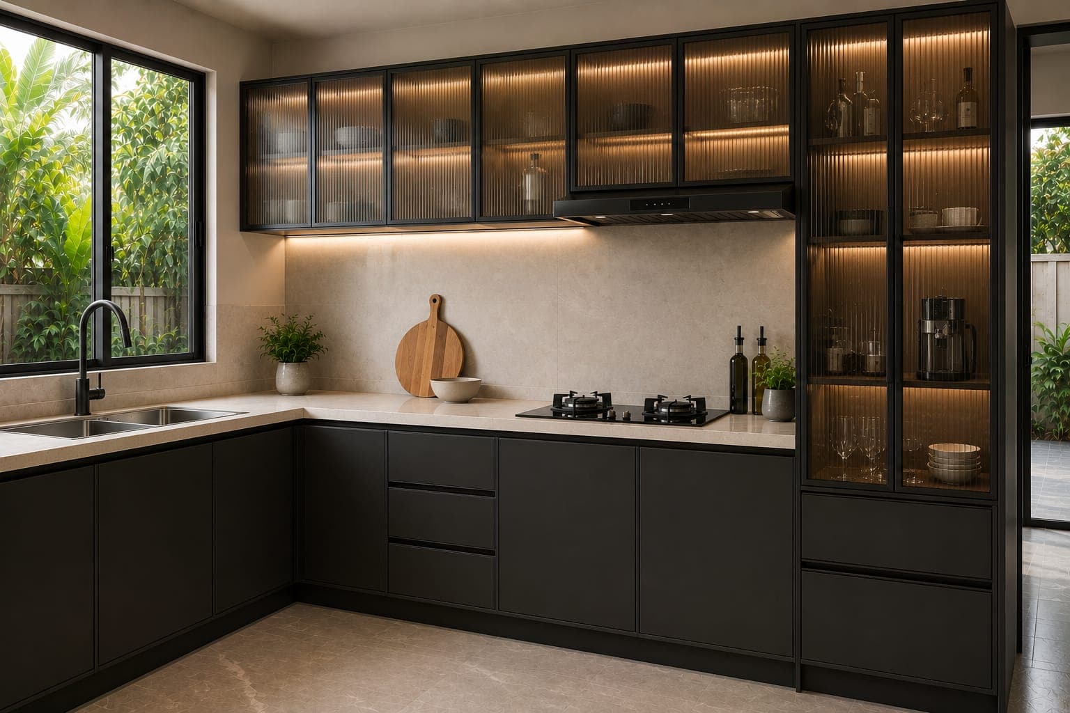ACP Kitchen — Fluted Glass Display