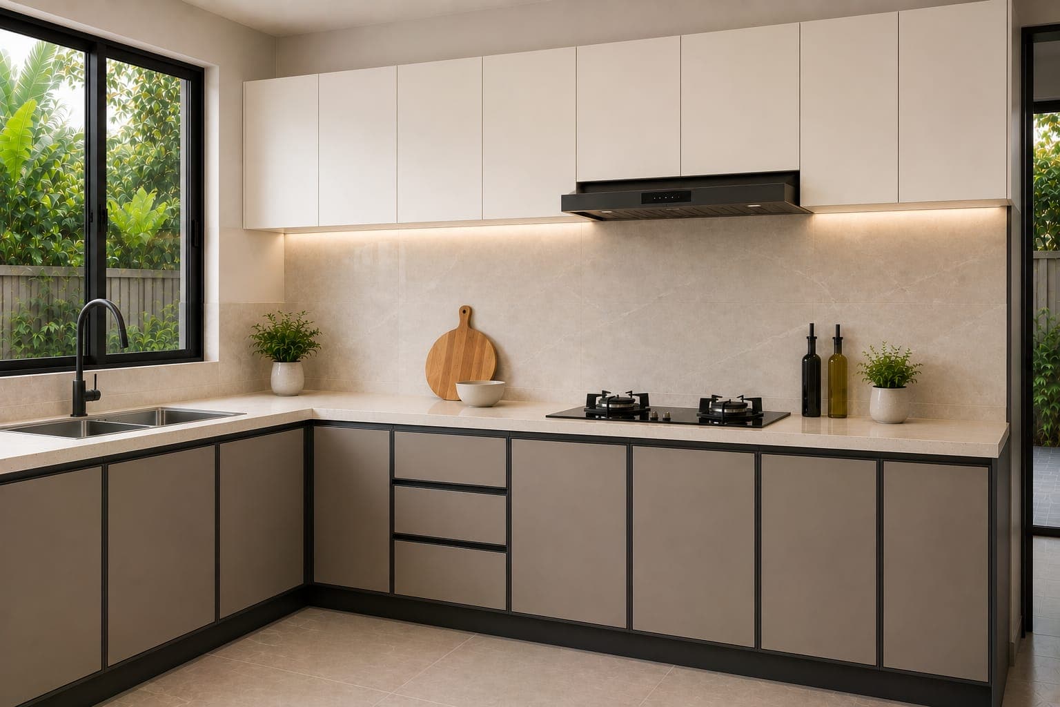 ACP Kitchen — Warm White + Greige (Two-Tone)