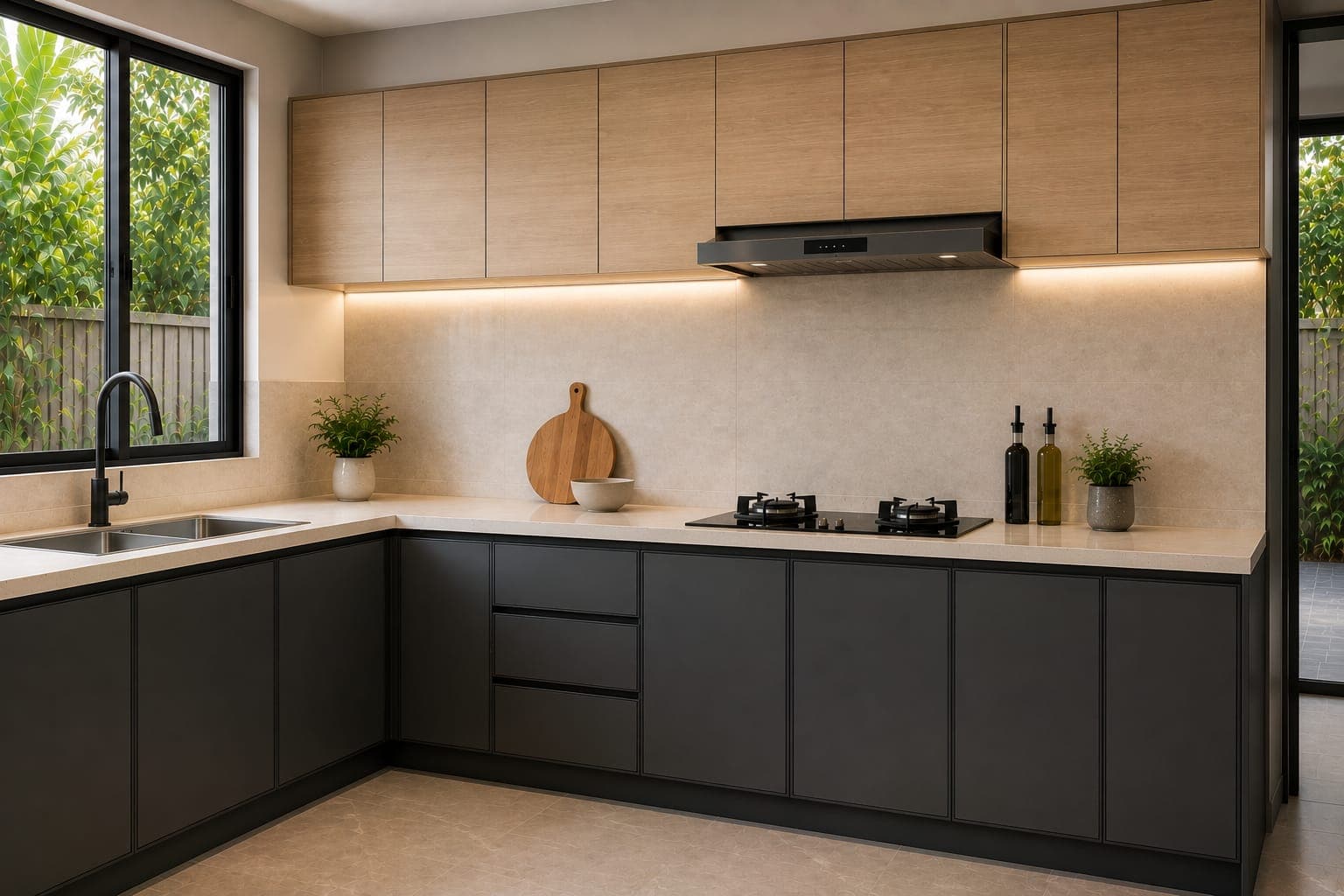 ACP Kitchen — Light Oak + Graphite (Two-Tone)
