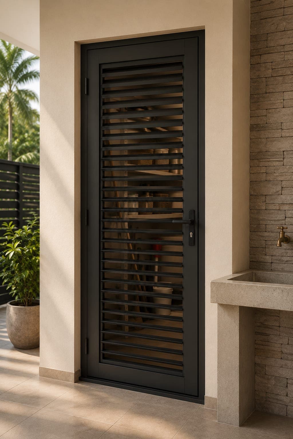 Aluminium Louvre Utility Door