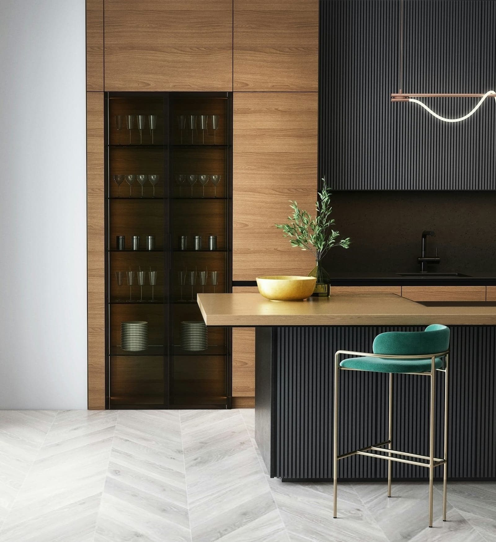 L-shape kitchen refit
