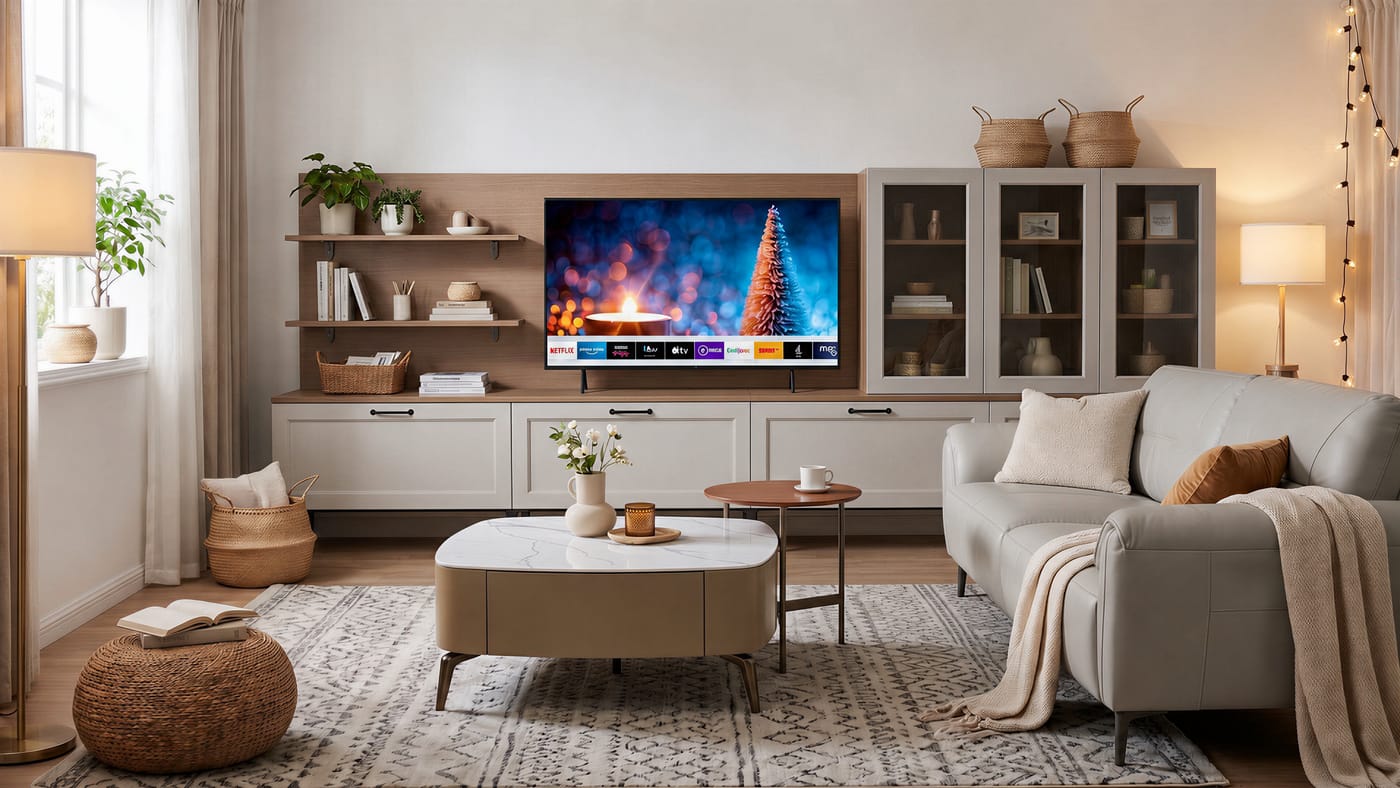 Living & TV walls — ALUMAX cabinet render