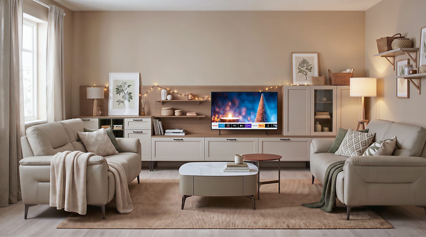 Living & TV walls — ALUMAX cabinet render