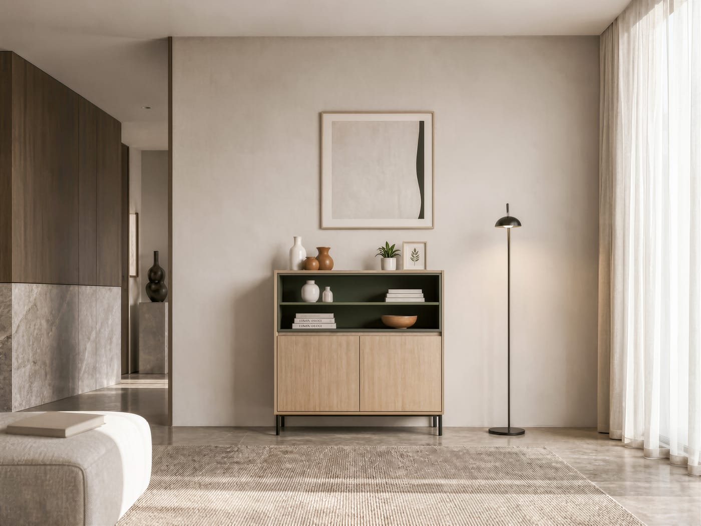 Storage & display — ALUMAX cabinet render