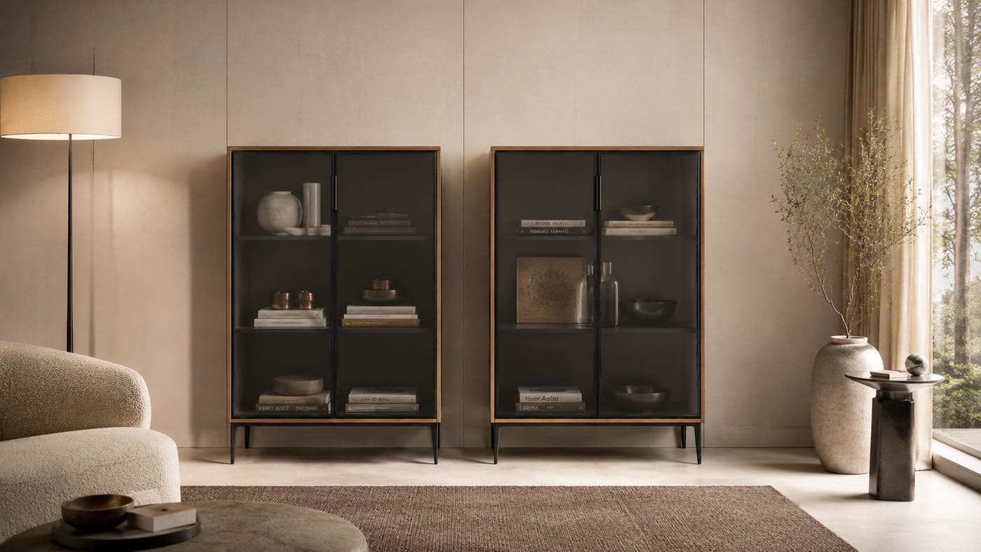 Storage & display — ALUMAX cabinet render