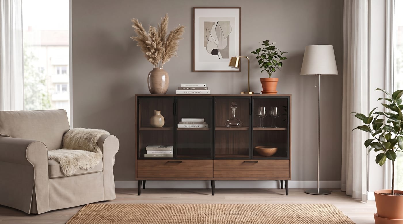 Storage & display — ALUMAX cabinet render