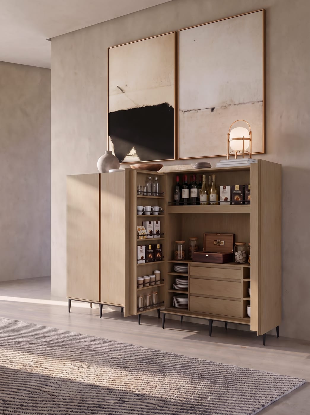 Storage & display — ALUMAX cabinet render