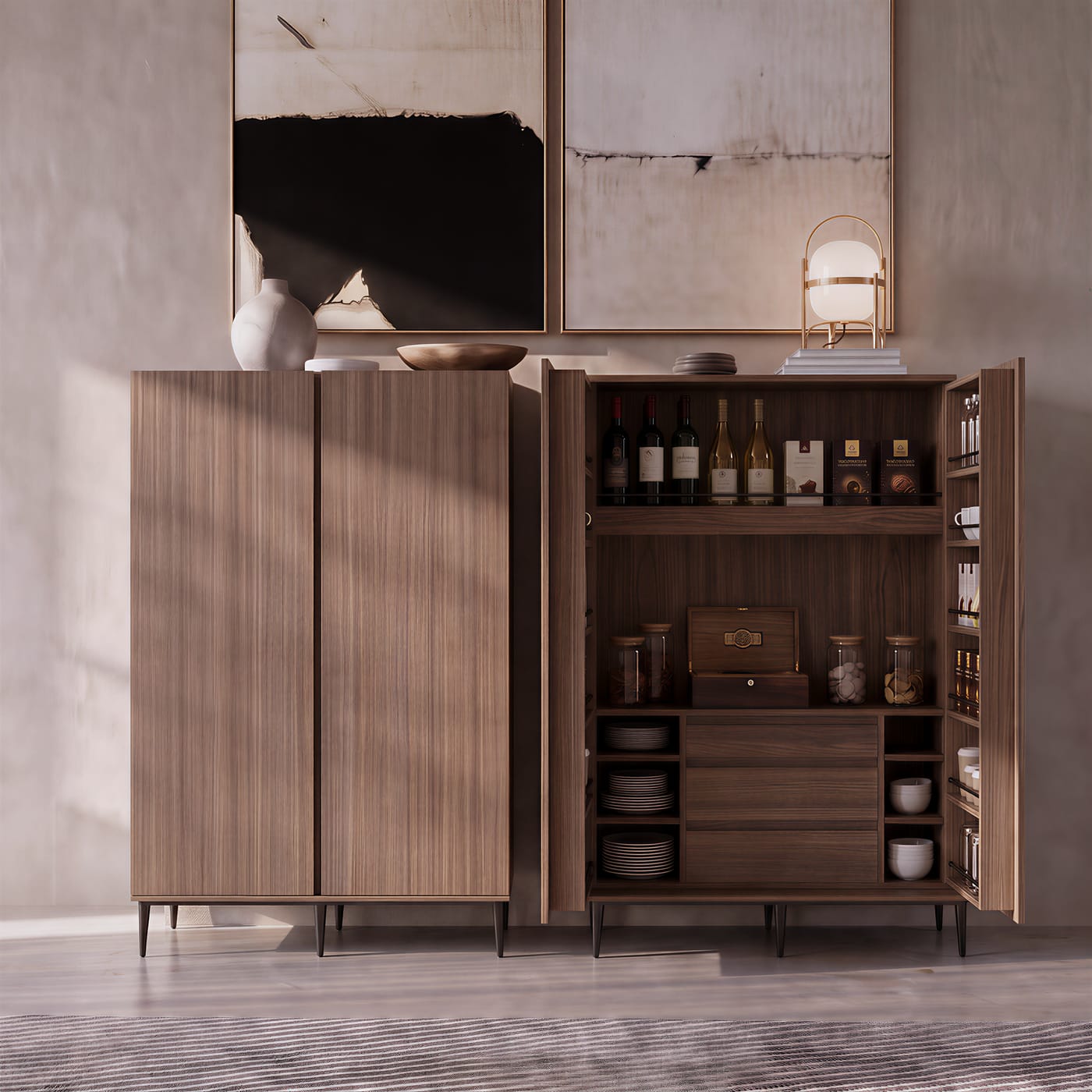 Storage & display — ALUMAX cabinet render