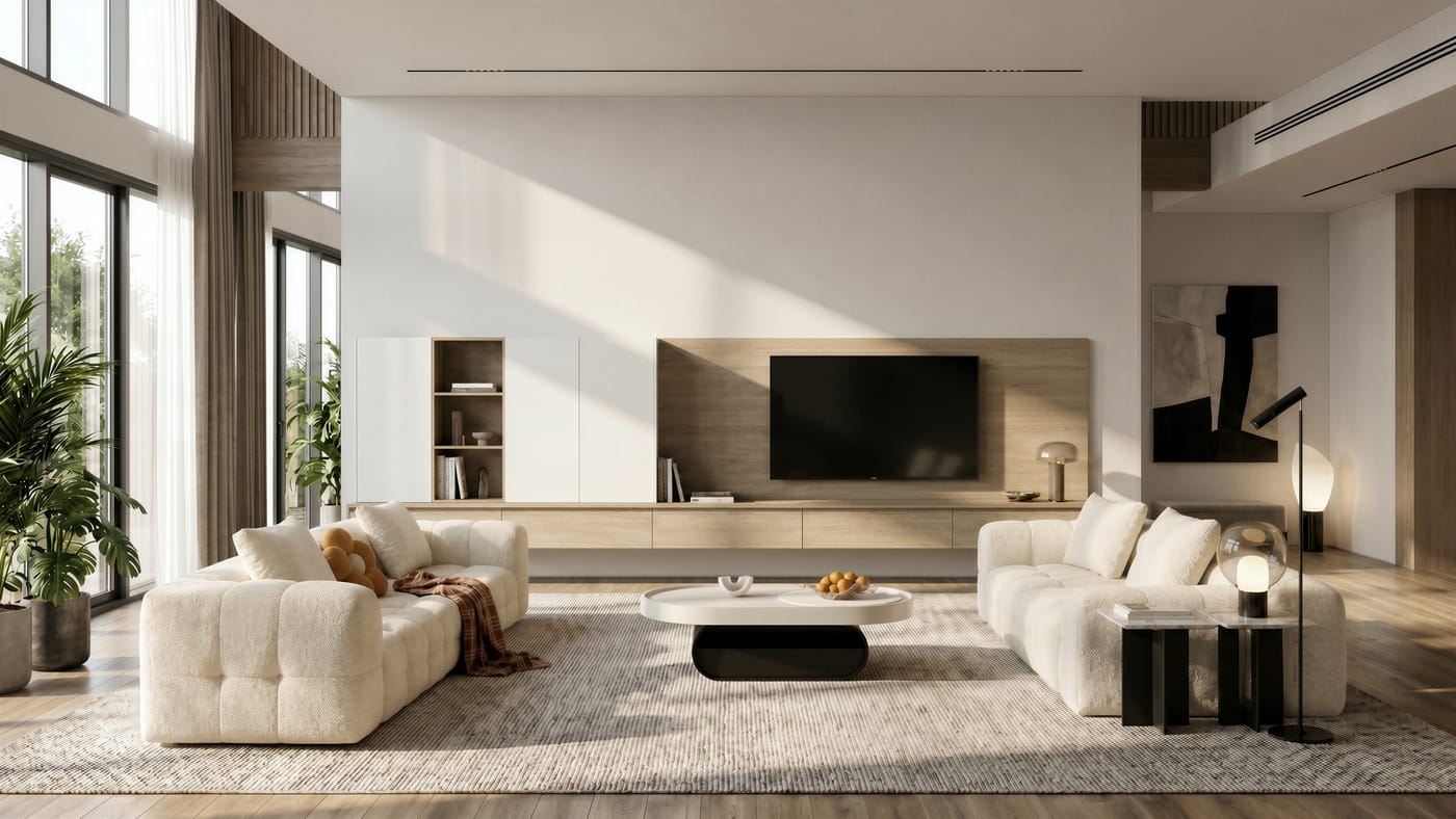 Living & TV walls — ALUMAX cabinet render